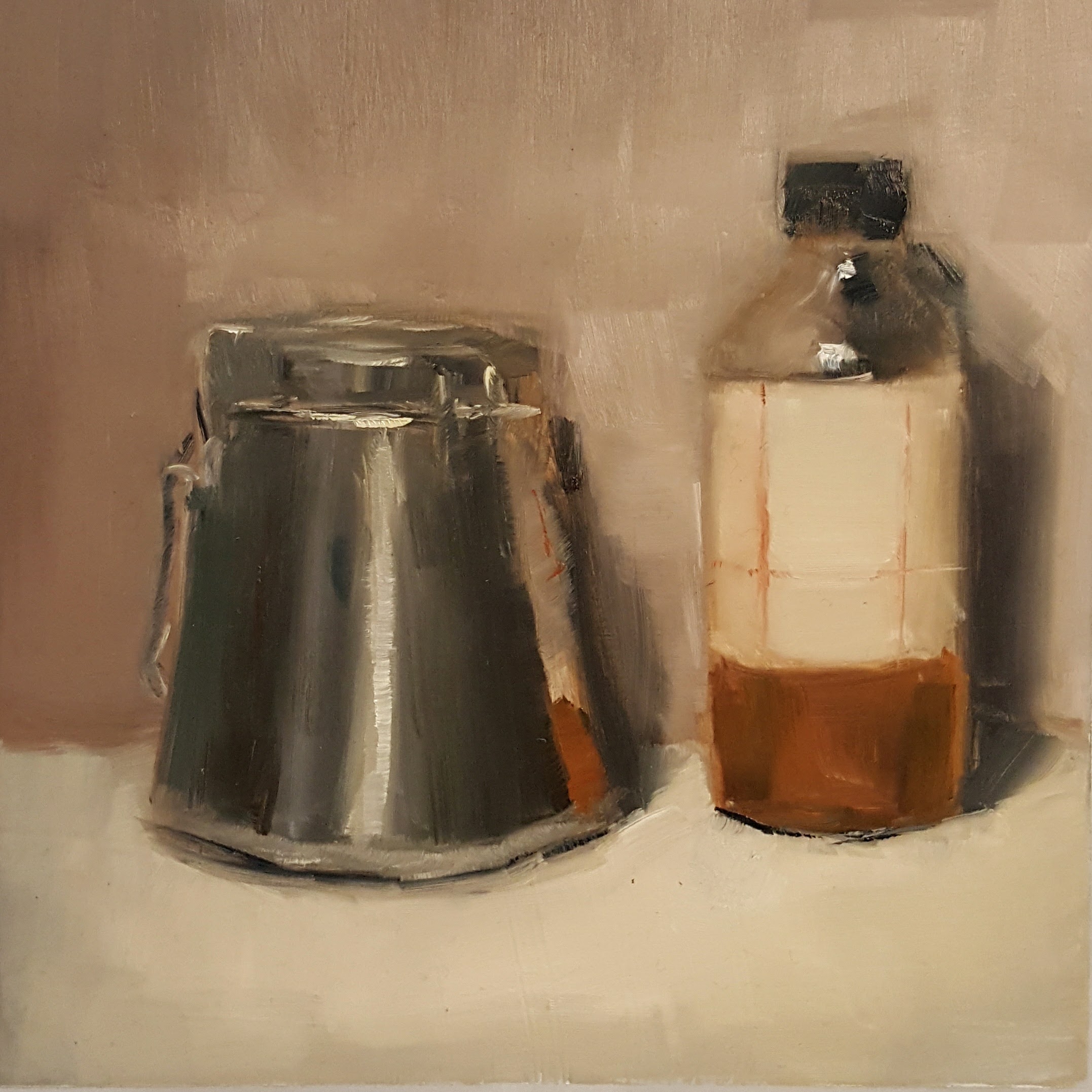 oil painting of painting supplies